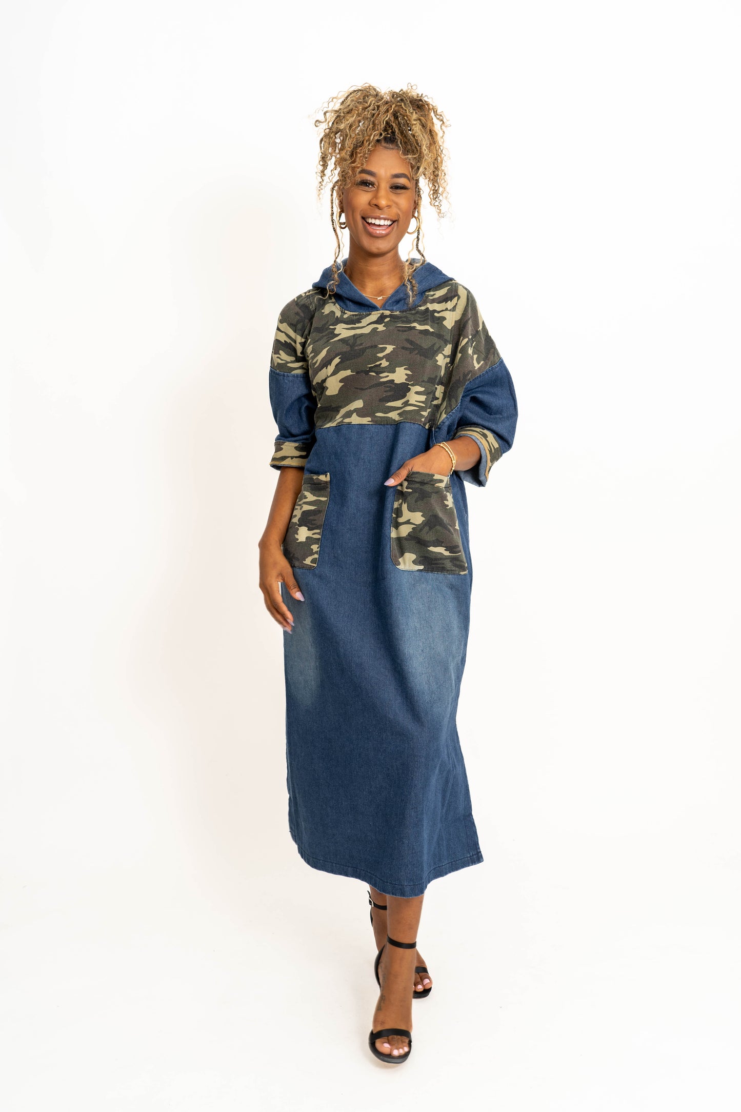 CAMOFLAUGE DENIM DRESS