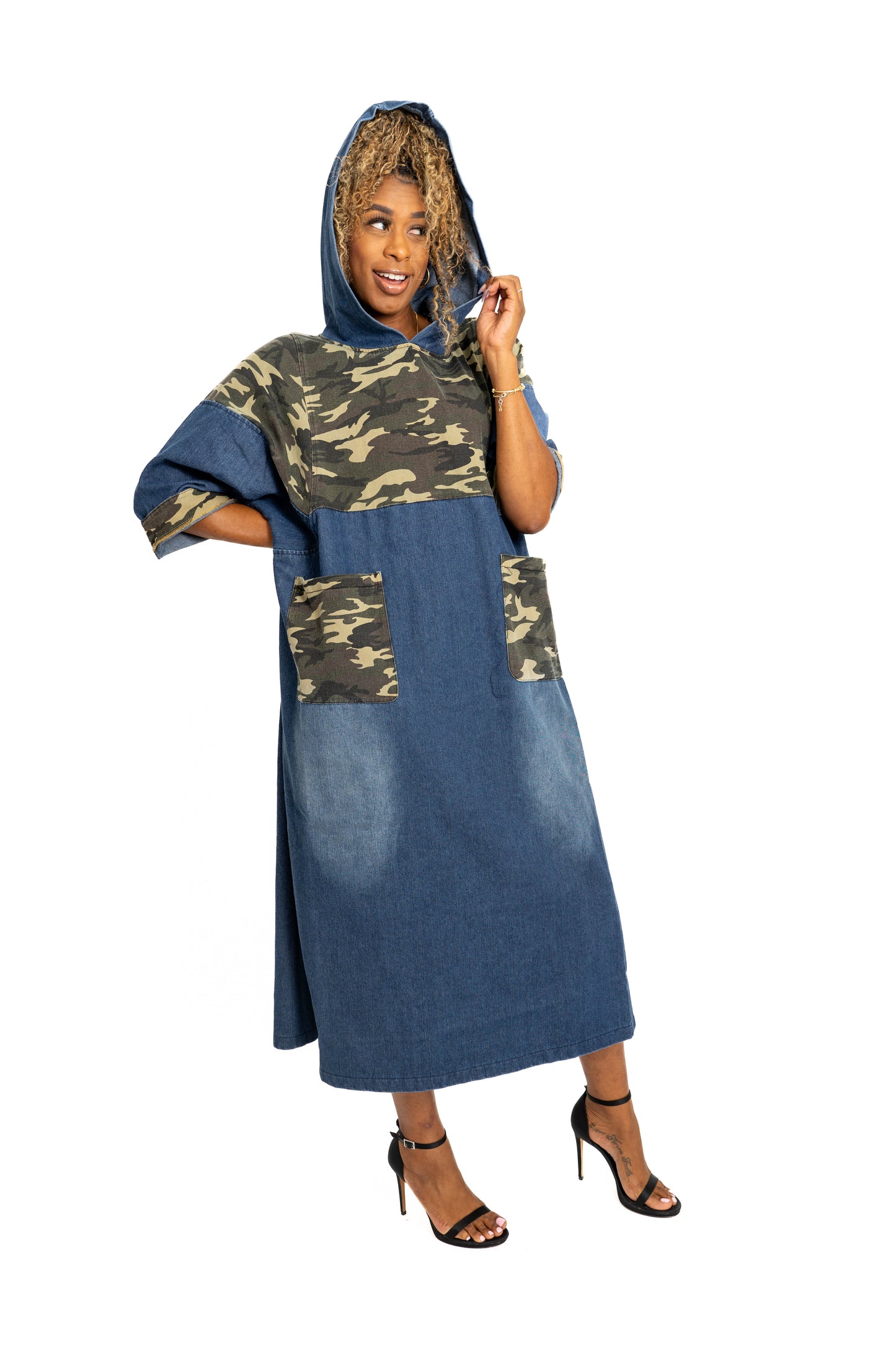 CAMOFLAUGE DENIM DRESS