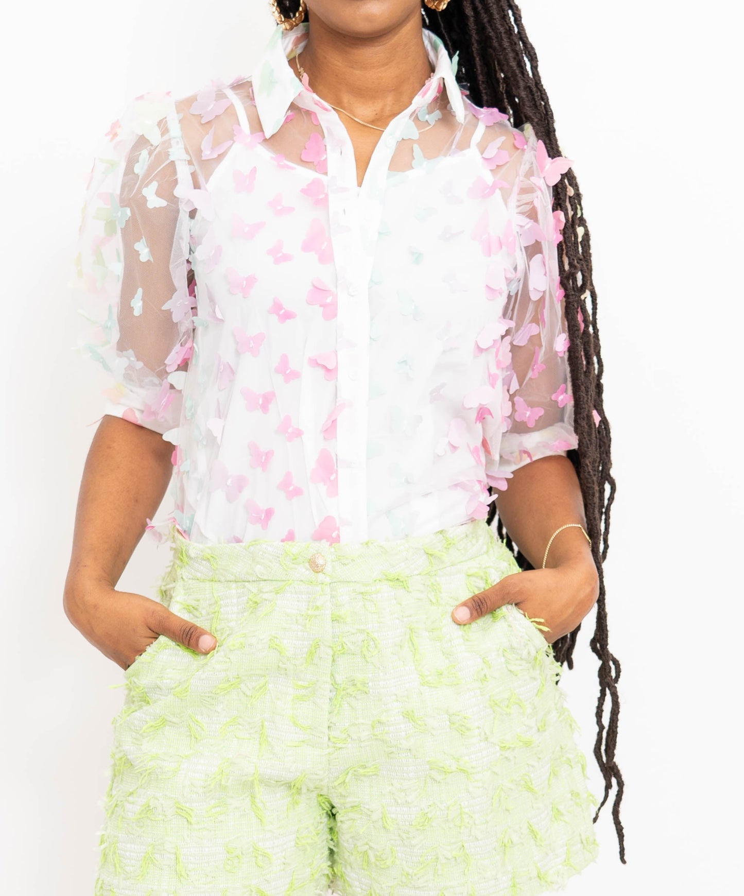 You give me Butterflies Sheer top with Tank