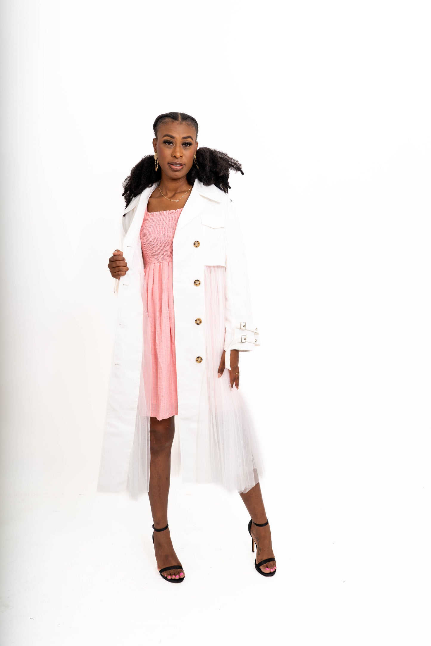 Sheer Belted Spring Coat